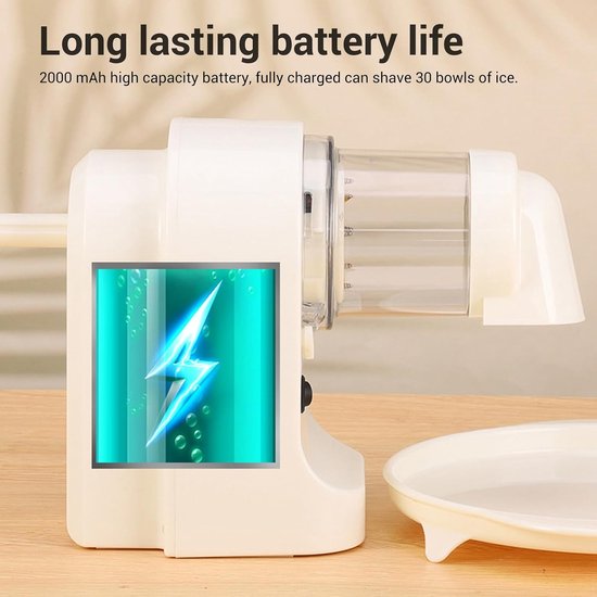 Elektrische Ijsbreker - Sneeuwkegelmaker - Thuisgebruik - Draagbaar en USB Oplaadbaar - 29x115x18 cm van Merkloos — afbeelding 3