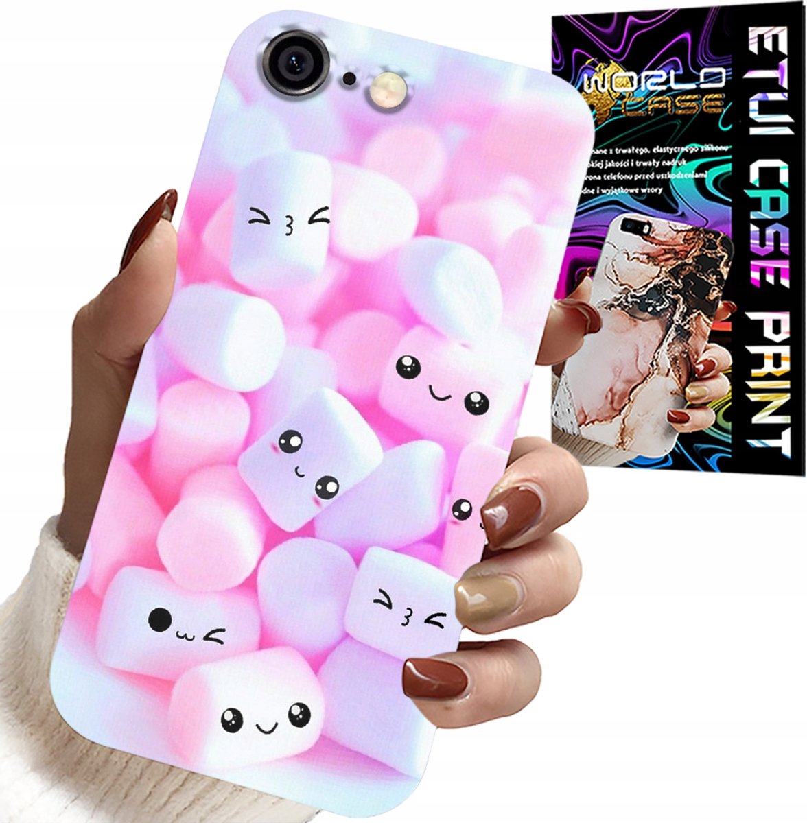 iPhone hoesje (6 Plus) - Zoet marshmallow patroon, cover, achterkant