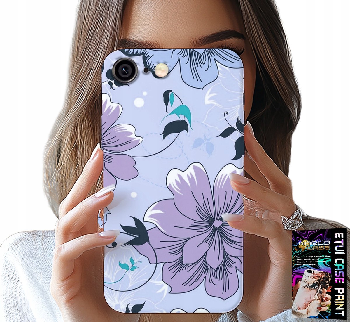 IPHONE HOESJE (6 PLUS) - BLOEMEN, MODIEUZE PATRONEN, ACHTERKANT