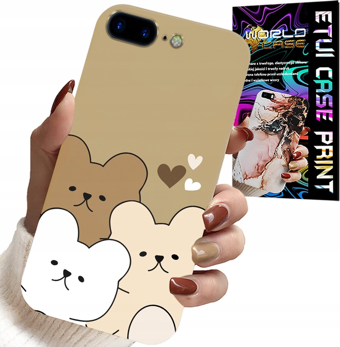 iPhone hoesje (7 Plus) - Teddybeer, teddybeerpatronen voor de allerjongste kinderen
