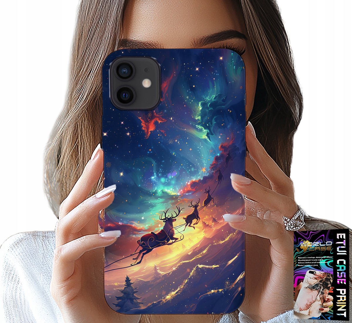iPhone 13 Mini hoesje - Rendier Sweet Christmas patroon