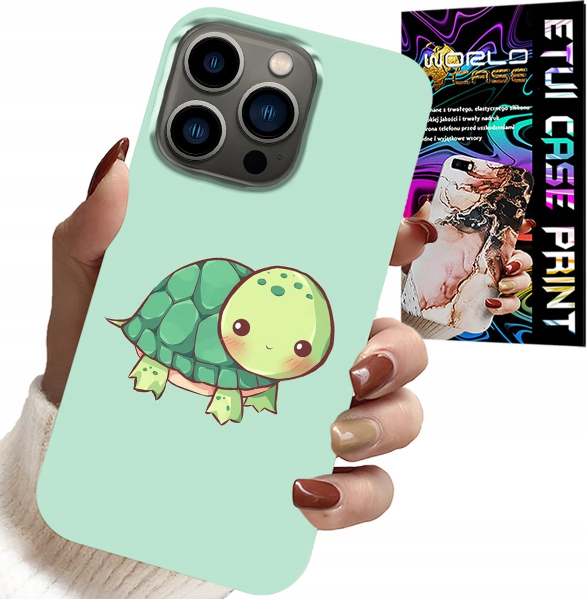iPhone 14 Pro Max hoesje - Leuke schildpadjesprint voor kinderen + glas