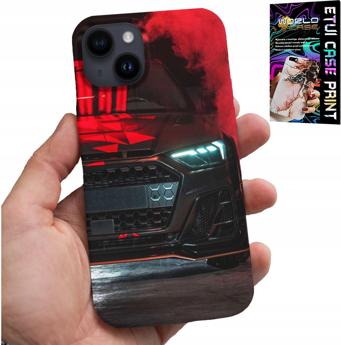 iPhone 14 hoesje - Sportwagens, autoventilator + glas