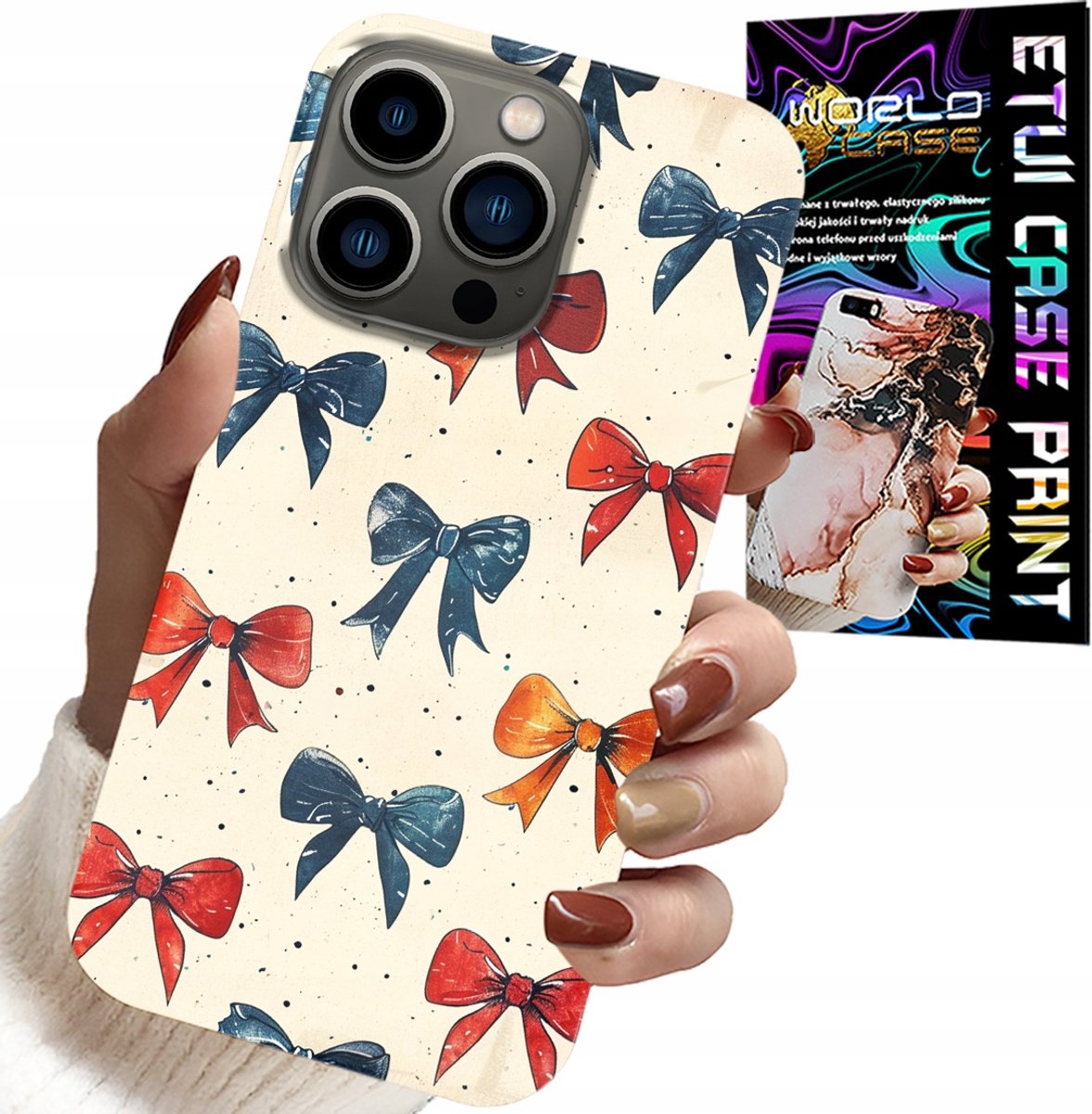 HOESJE VOOR IPHONE 14 PRO MAX - KLEURRIJKE LINTEN MET MODIEUZE PATRONEN