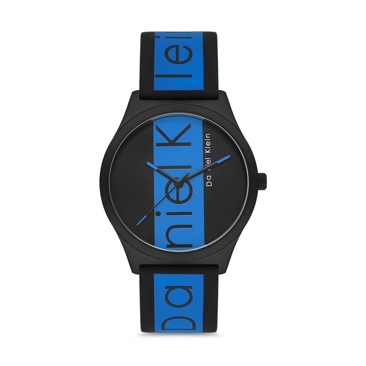 Daniel Klein DK.1.12617-4 - Horloge - Analoog - Mannen - Heren - siliconen band - rond - Zwart - Blauw