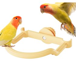 Vogel Zitstok - Klimtouw Vogelkooi - Klauwverzorging - Antislip Oppervlak - 14.6 x 16 cm - Geel