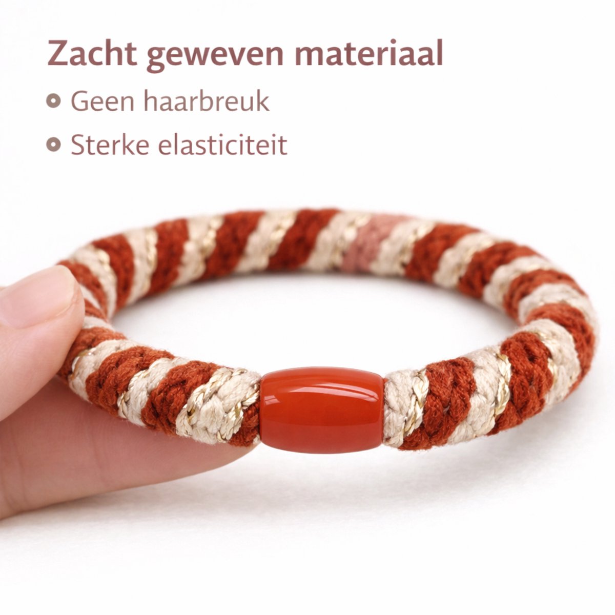 10 x Knekkie Haarelastiekjes met Kraaltje – Elastiek & Armband - Kerst Stijl - Kleur — cadeau in Mode & Accessoires - foto 4