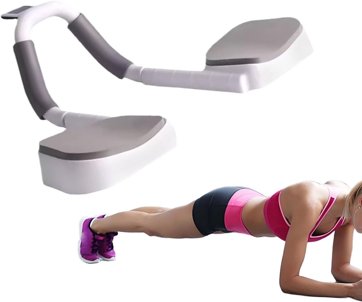 Buikspiertrainer - Planktrainer Krachttrainer - Spiertraining Thuis - Ingebouwde Timer - 28 x 20 x 10 cm - Wit
