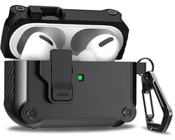 Coverzs TPU & PC Rugged case geschikt voor AirPods Pro / Pro 2 - Beschermhoesje - Optimale bescherming - Hoogwaardige kwaliteit