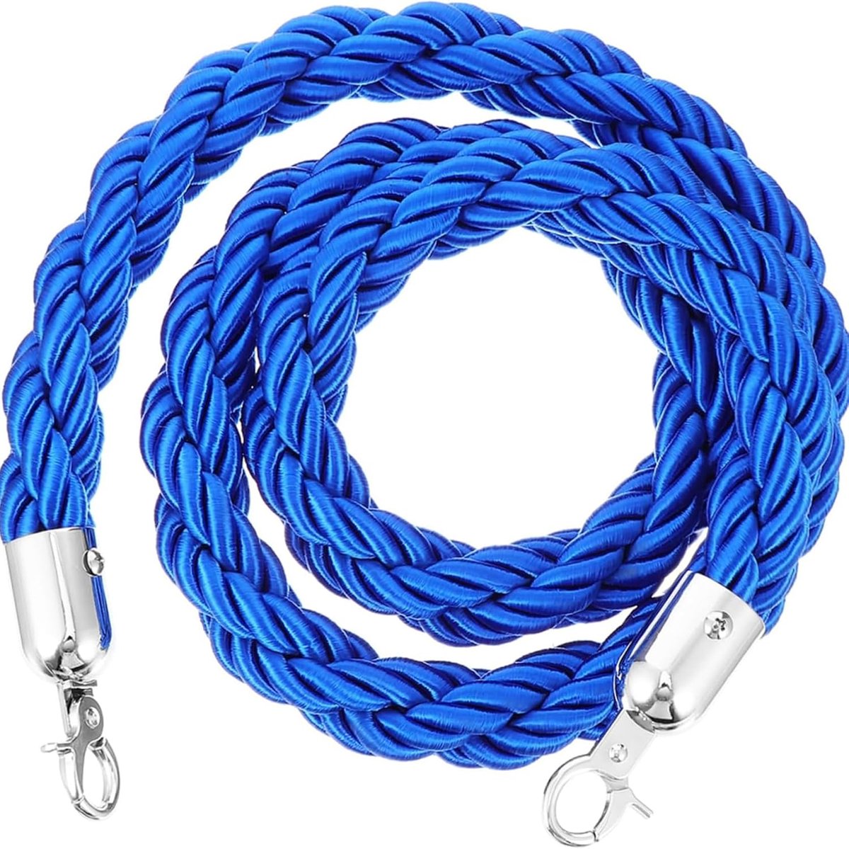 Gevlochten Touw - Afzetlint Haken - Evenementen Decoratie - Soepele Zilveren Gesp - 15 Meter - Blauw
