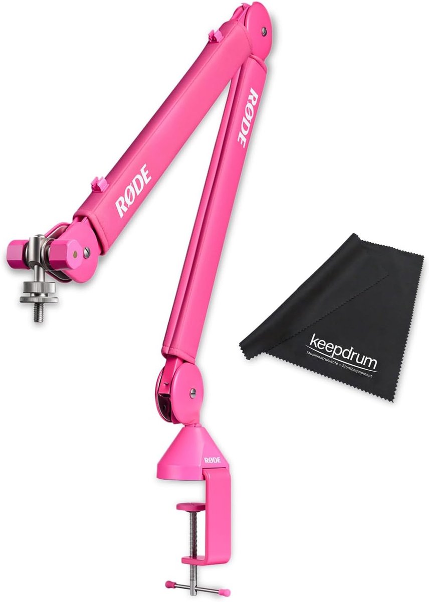 Microfoonarm Scharnierarm - Studio Arm - Content Creatie - Geruisloze Bedienen - 94cm Horizontaal - Roze