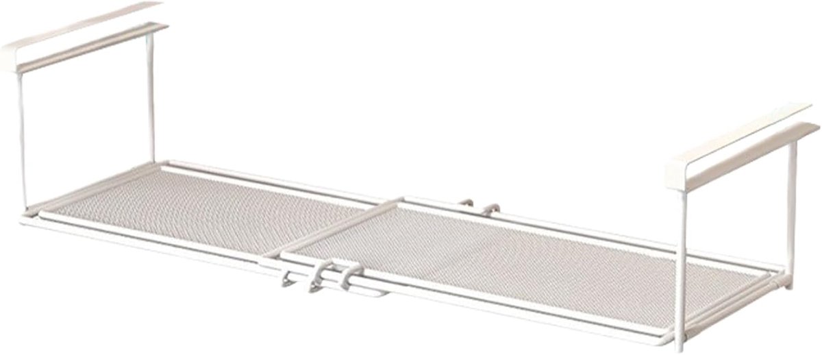 Mand met plank - Kast organizer - Keuken opbergen - Verstelbaar ontwerp - 30 tot 60 cm - Wit