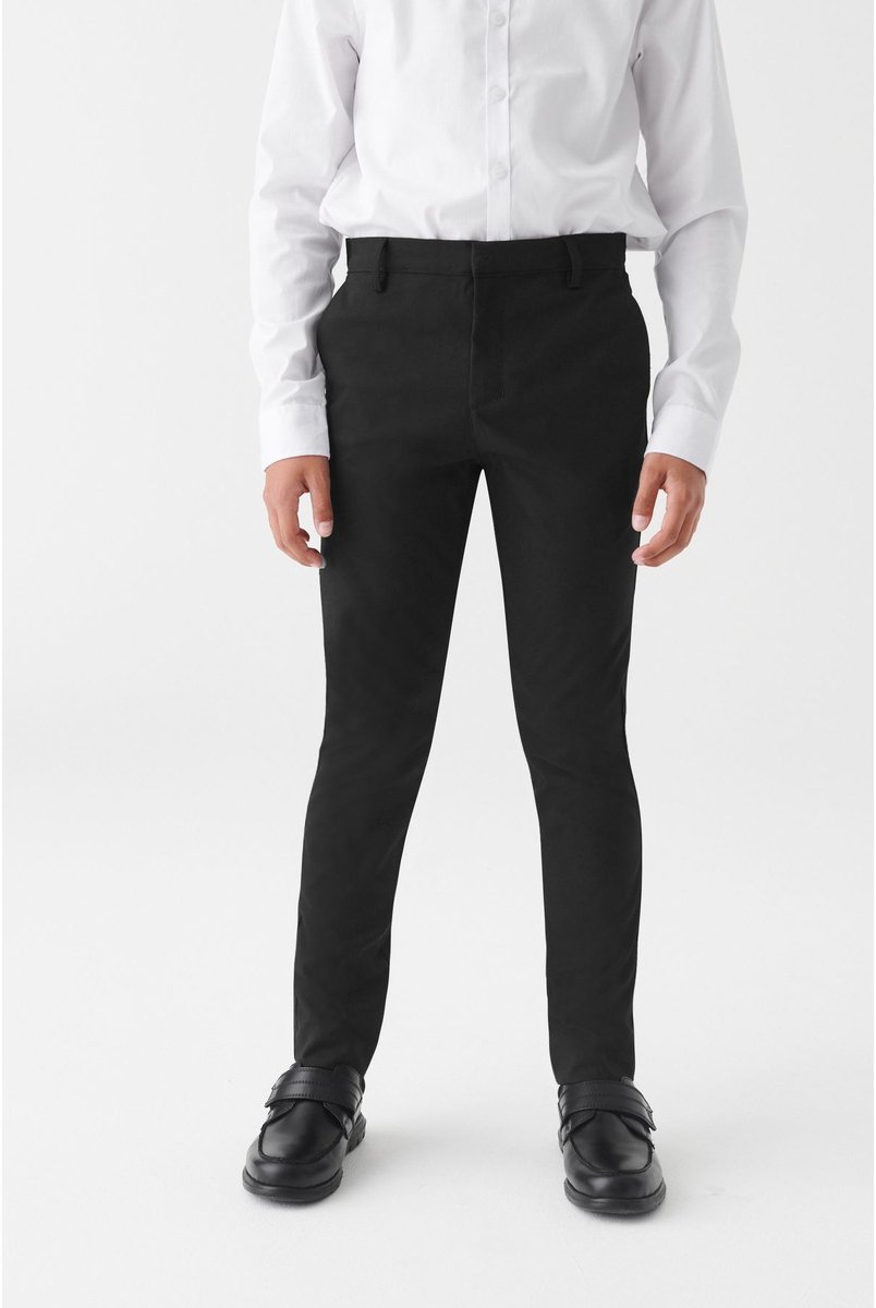Next - Jongens - Formele skinny schoolbroek met stretch - Zwart