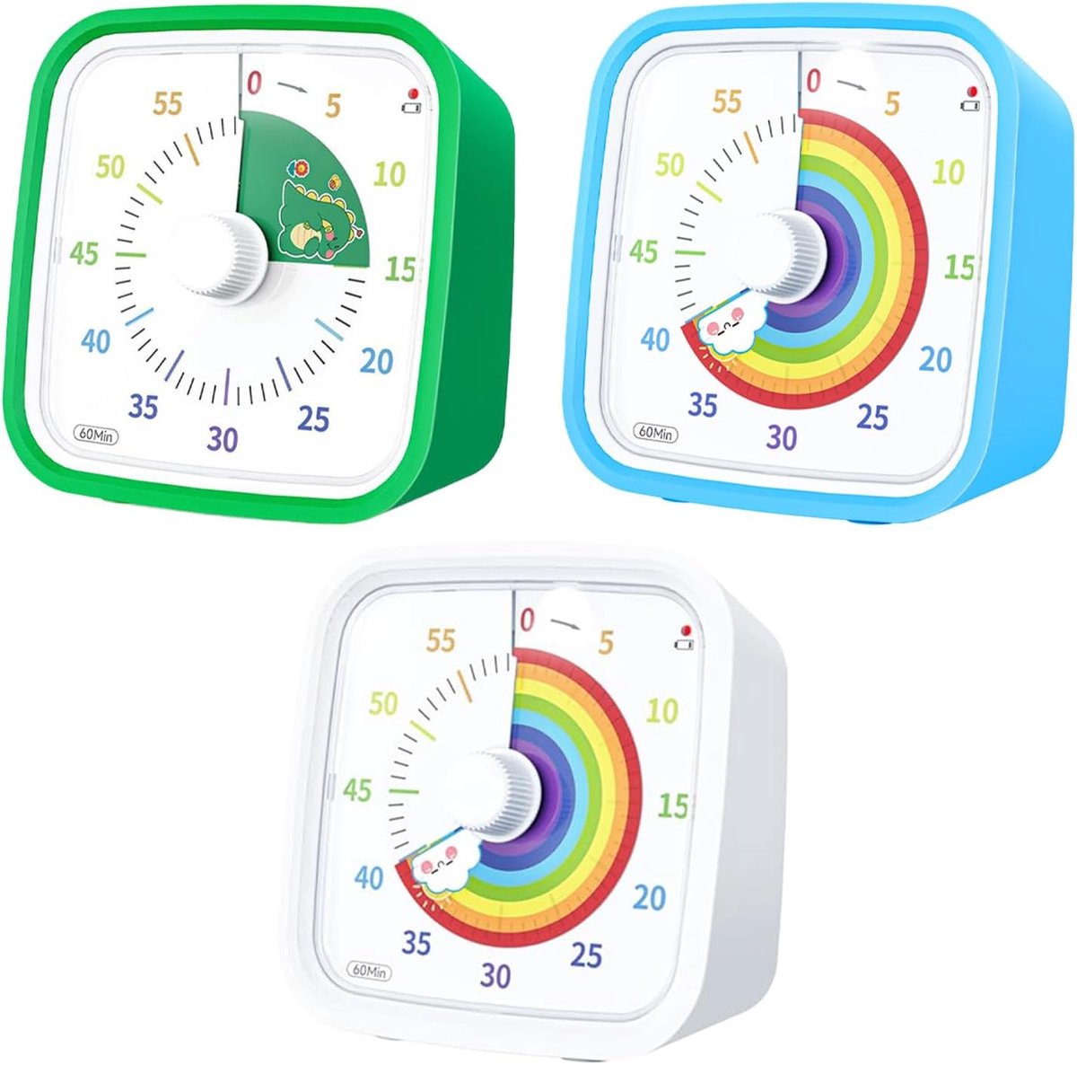 Visuele Afteltimer - Stille Klok - Tijd Management - Regenboogschijf - 10x10x6 cm
