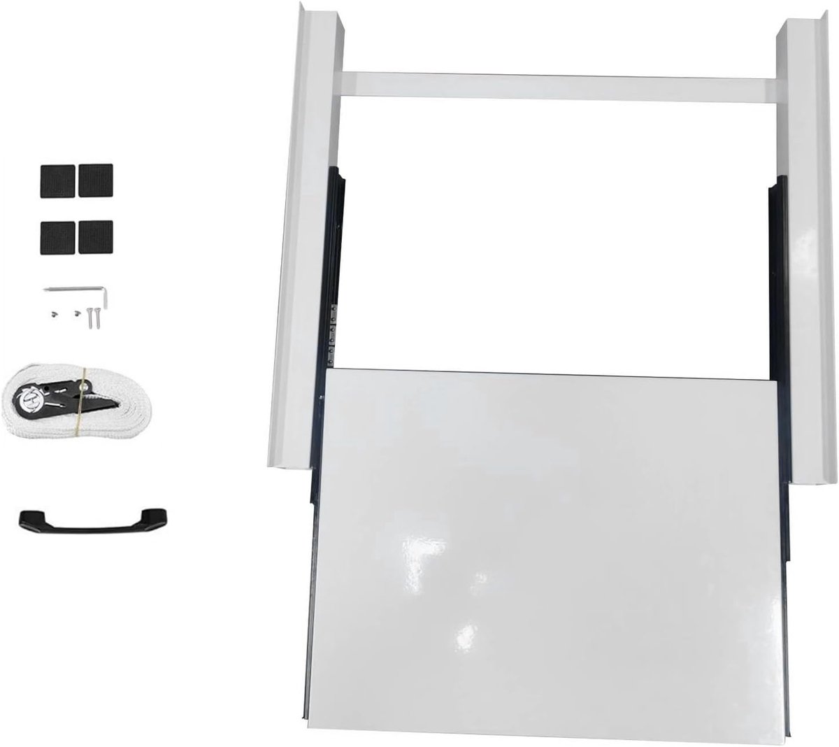 Wasmachine Verhoger - Droger Frame - Ruimte Besparen - Met Uitschuifbaar Blad - 60 Cm Breed - Wit