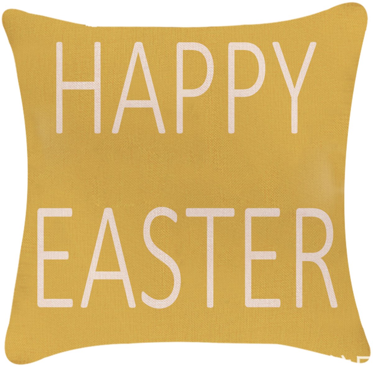 Happy Easter - Sierkussenhoes - Geel - Decoratief - Vierkant