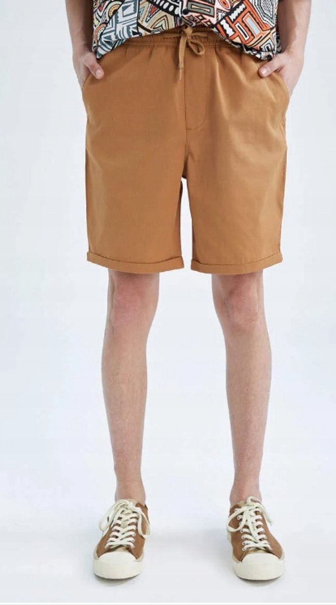 DeFacto - Casual Katoenen Shorts - Bruin - EU 44