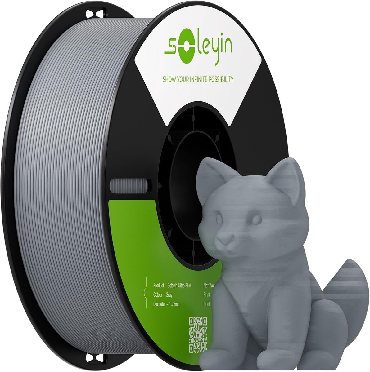 3D Printer Filament - PLA Draad - Modelbouw Printen - Snelle Printtijd - 1.75 mm 1 kg - Grijs