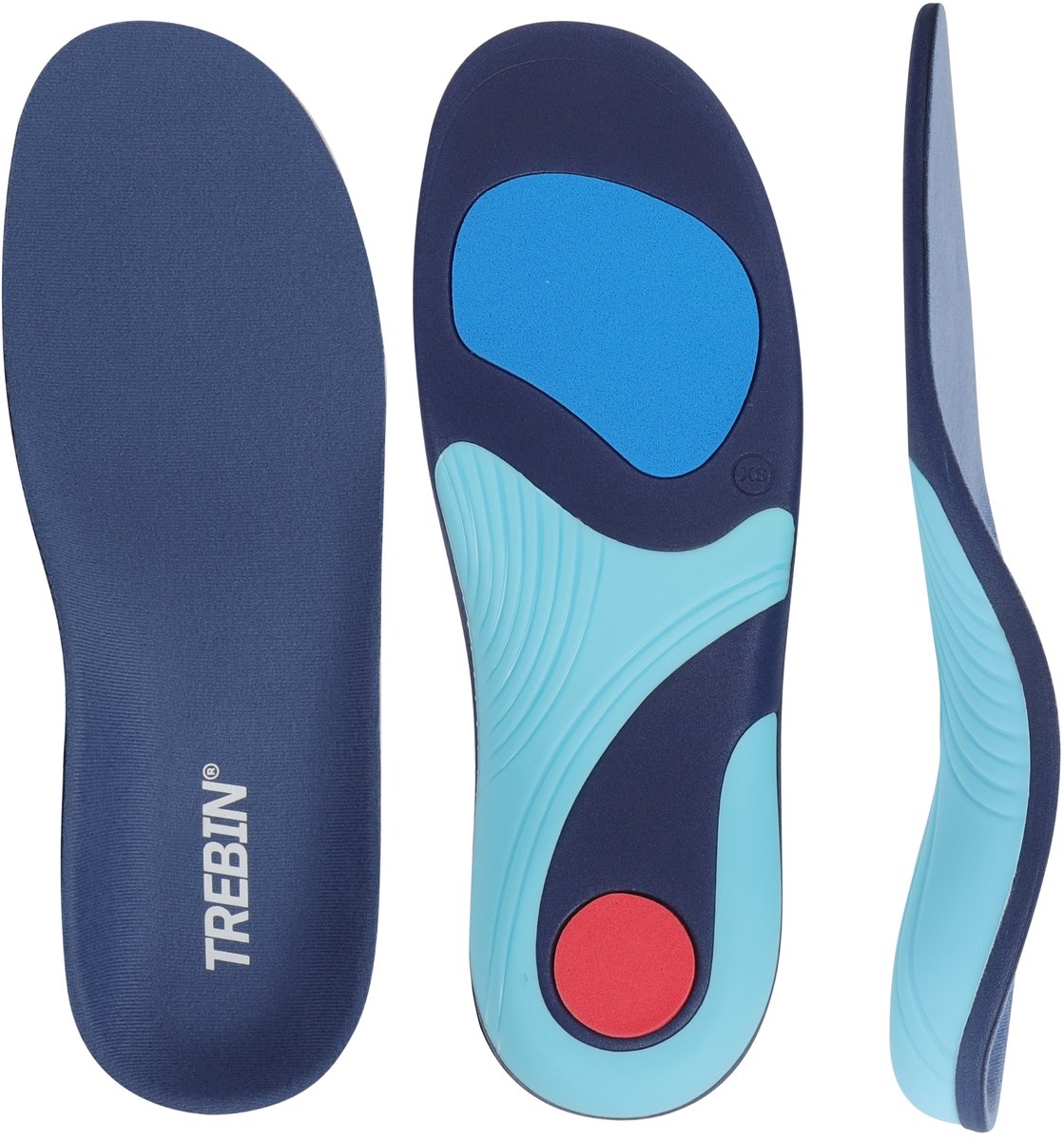 Trebin Inlegzolen met Voetboogondersteuning – Steunzolen met 3-Punts Ondersteuning, EVA-demping en TPU-hielcup – Unisex – Op Maat te Knippen – Maat M 39-41