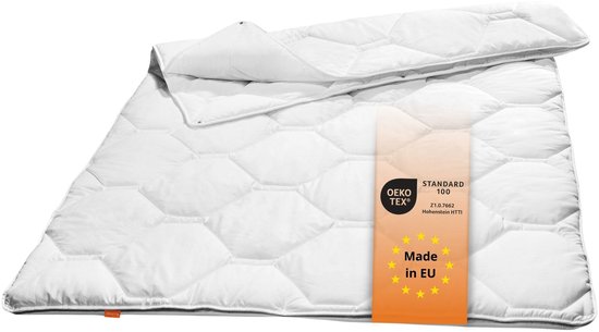 sleepling Komfort 300 dekbed - 4-seizoenen dekbed 155x220 cm - hoes van 100% katoen - als vierseizoenen dekbed of tweelaags dekbed met drukknopen - Made in EU - 155 x 220 cm - wit