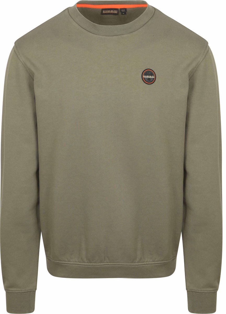 Napapijri Badge Sweater Olijfgroen – Heren Sweaters