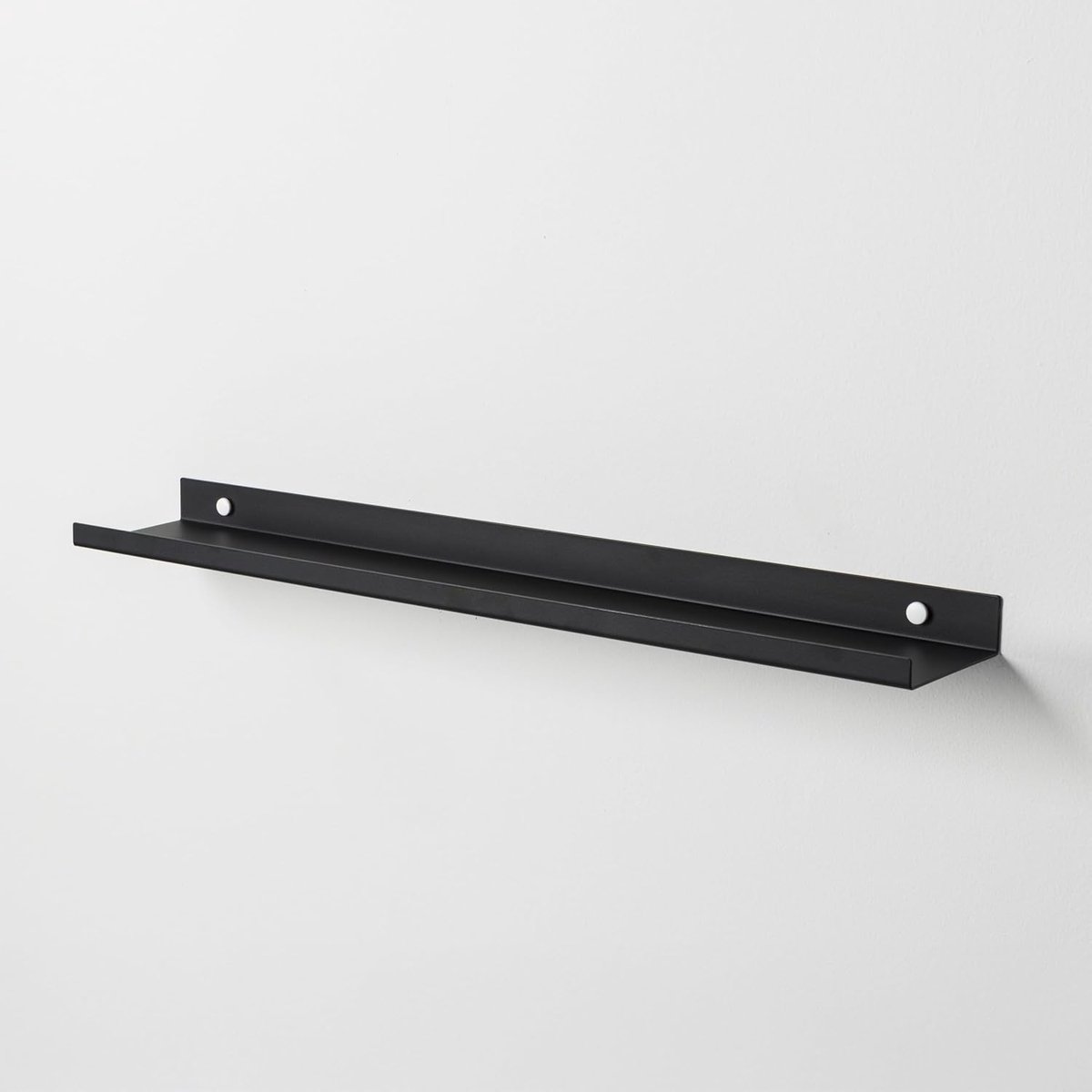 Wandrek Metaal - Plank Zwart - Woonkamer Decoratie - Gemaakt in Italië - 60x3x10 cm - Zwar
