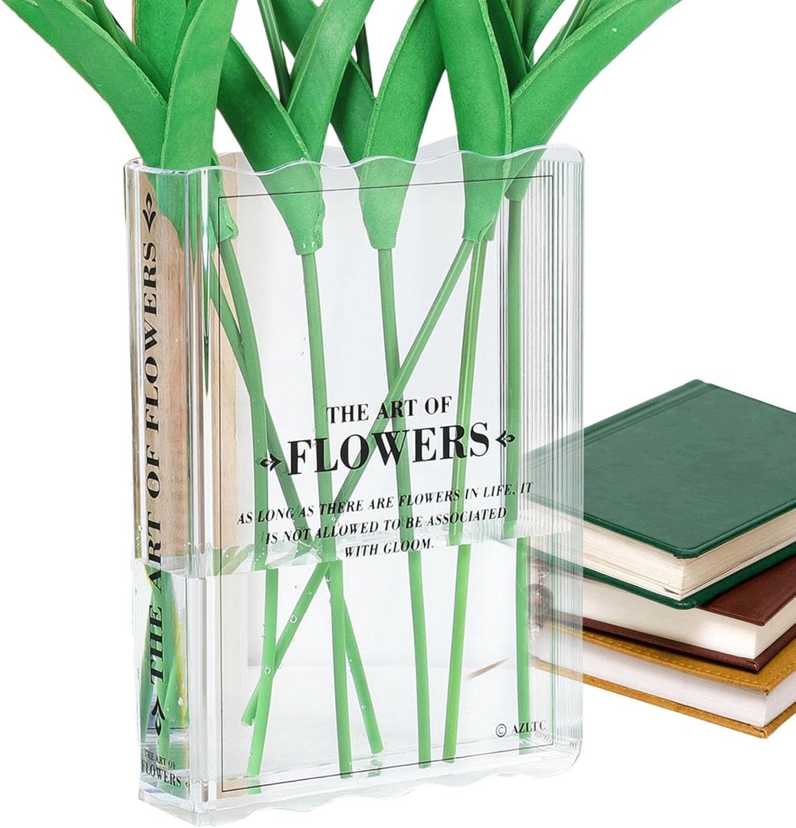 Boeken Vaas - Bloemenhouder Acryl - Huisdecoratie Presentatie - Uniek Boekvormig Ontwerp - Transparant