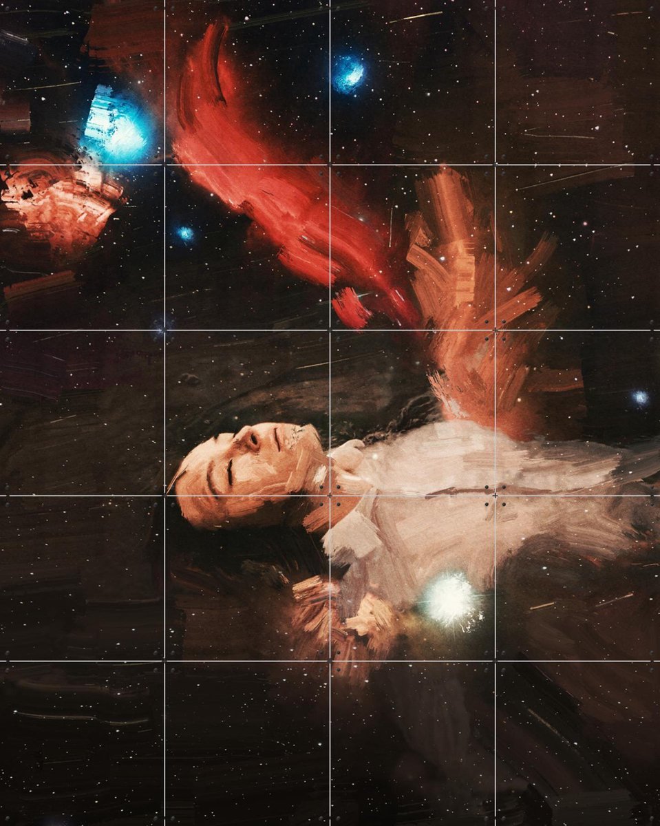 IXXI Swimming In Space, Vineet Suresh - 80 x 100 cm - Gratis ophangtool - Grote wanddecoratie en posters - Modern, Surrealisme, Olieverf