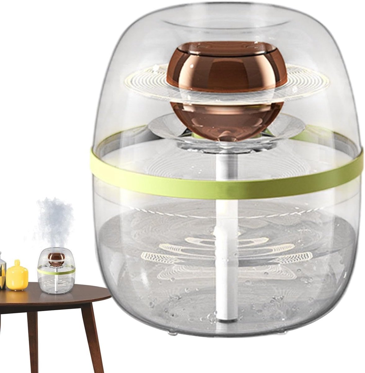 Luchtbevochtiger - Desktop diffuser - Comfortabele Lucht - Grote Capaciteit - 22x19x22 cm - Groen