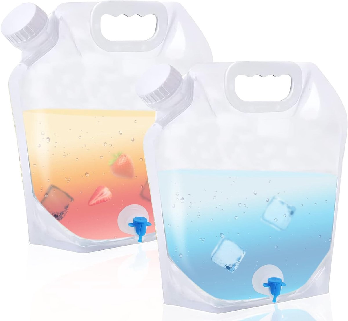 Opvouwbare waterjerrycan - 2 stuks Waterreservoirs - Waterzak draagbaar met kraan - campingwaterjerrycan - Draagbare Drinkwaterzak voor Noodsituaties - 10 l