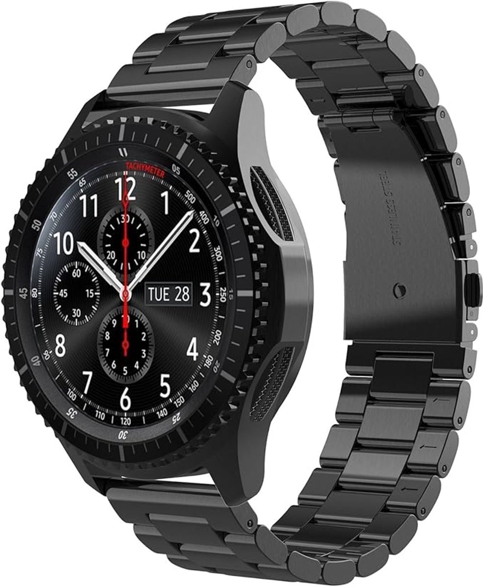 Sander Shop Gear S3 Frontier band/Gear S3 Classic/Galaxy 46mm armband, solide roestvrij staal metaal vervangingshorlogebandje band compatible met Gear S3 / Galaxy 46mm Sport Smart Watch Fitness
