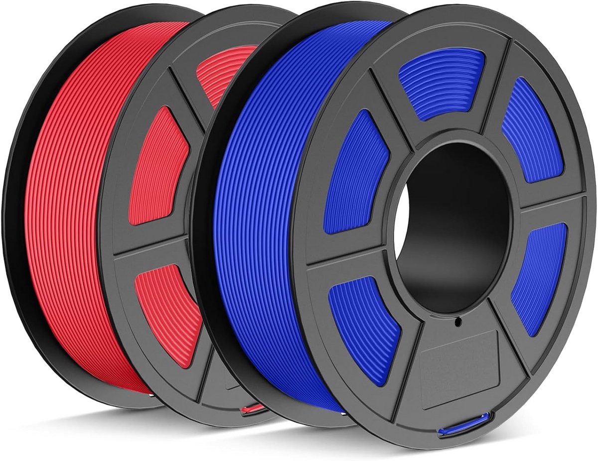 PLA Filament - 3D Print Materiaal - Modelbouw - Matte Afwerking - 1.75mm 2.2KG - Blauw Rood