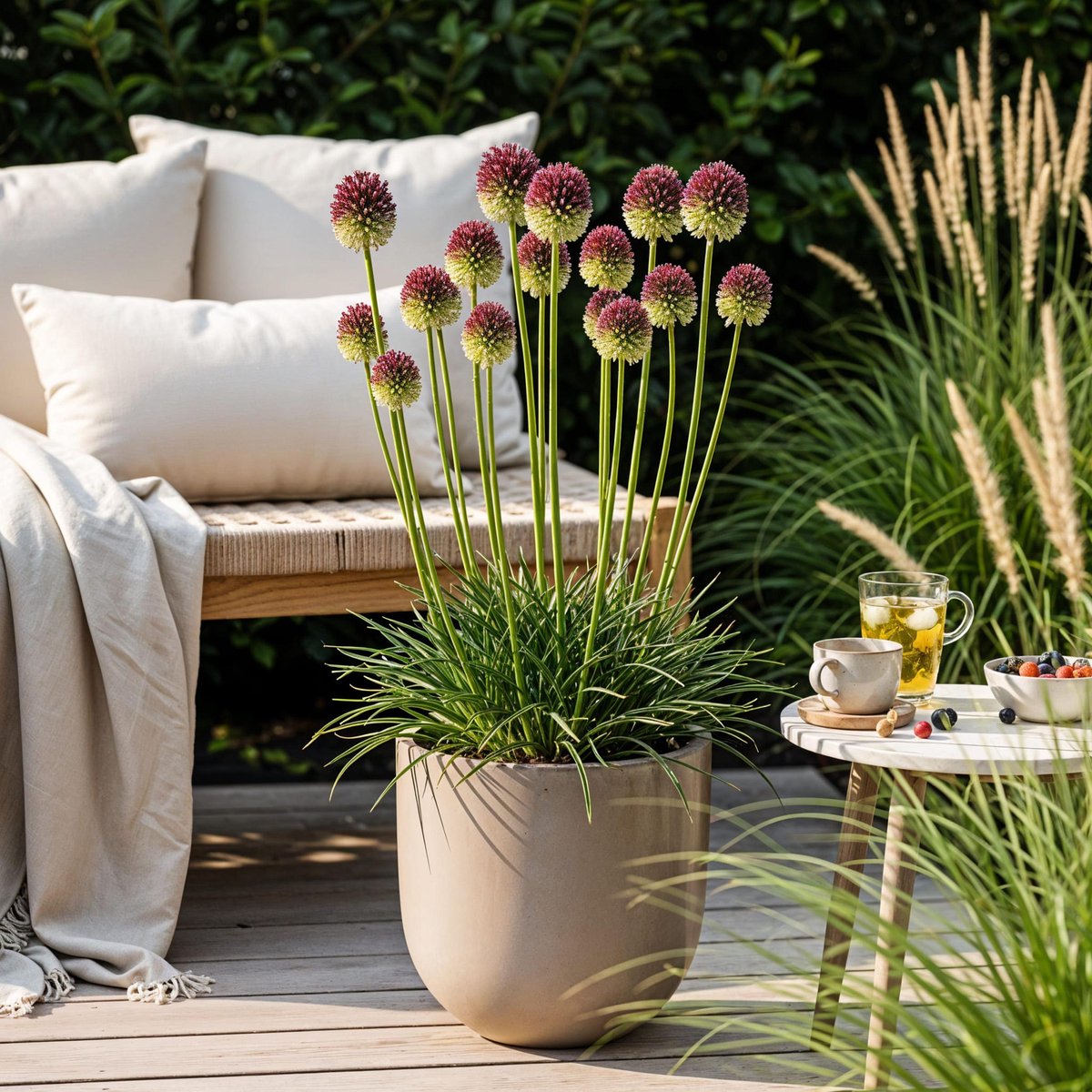 Green boutiQ - 100x Allium Sphaerocephalon - Kogellook - Paars - Zomerbloeier - Bolmaat 5/6