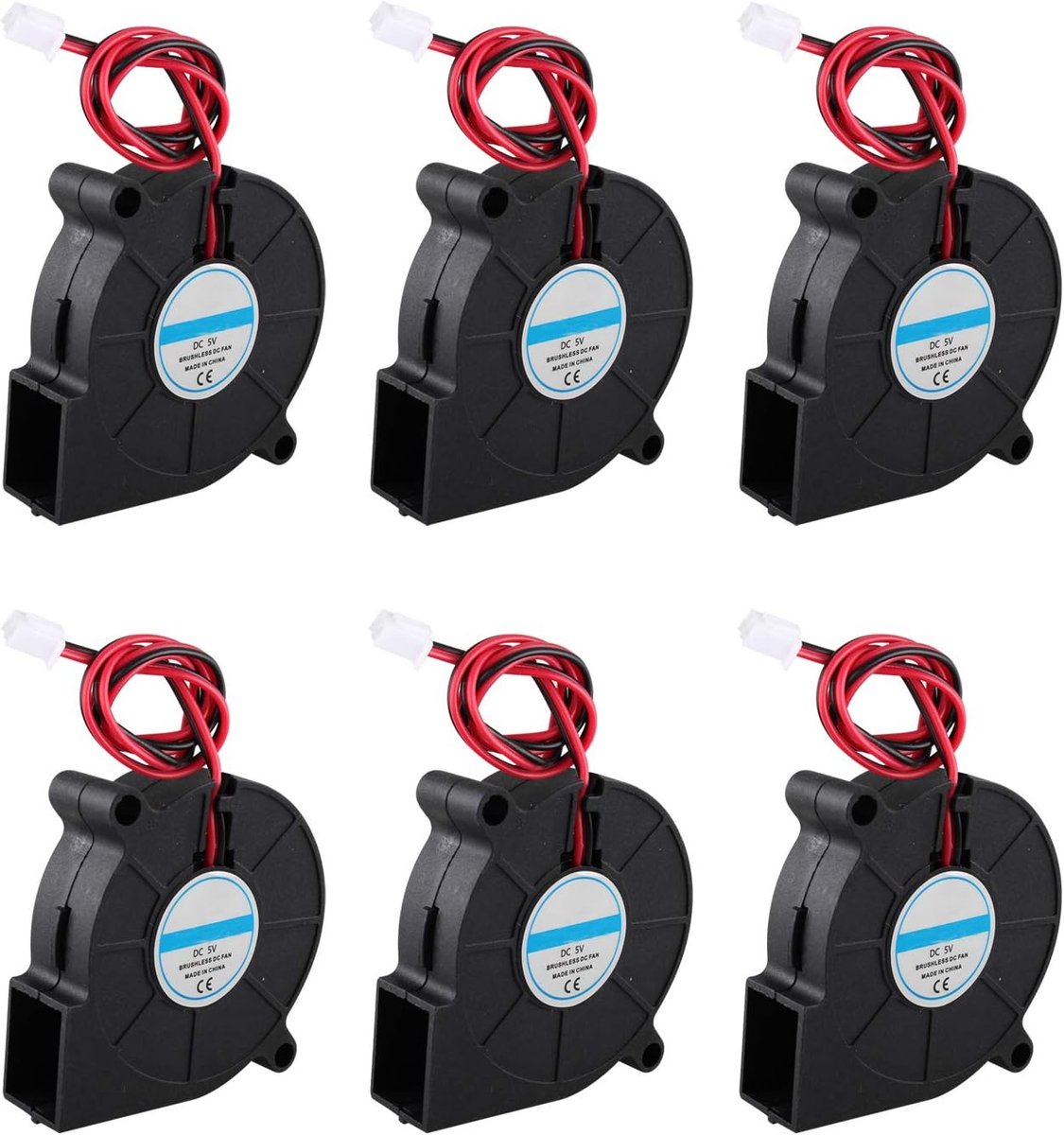 6 Stuks 50x50x15mm 5V DC 3D Printer Koelventilator Radiale Blowervoor Hotend en Extruder
