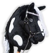 Hobby Horse Land - Hobby Horse "Black Diamond" - Inclusief halster & diamanten frontriem - Stokpaard - A3