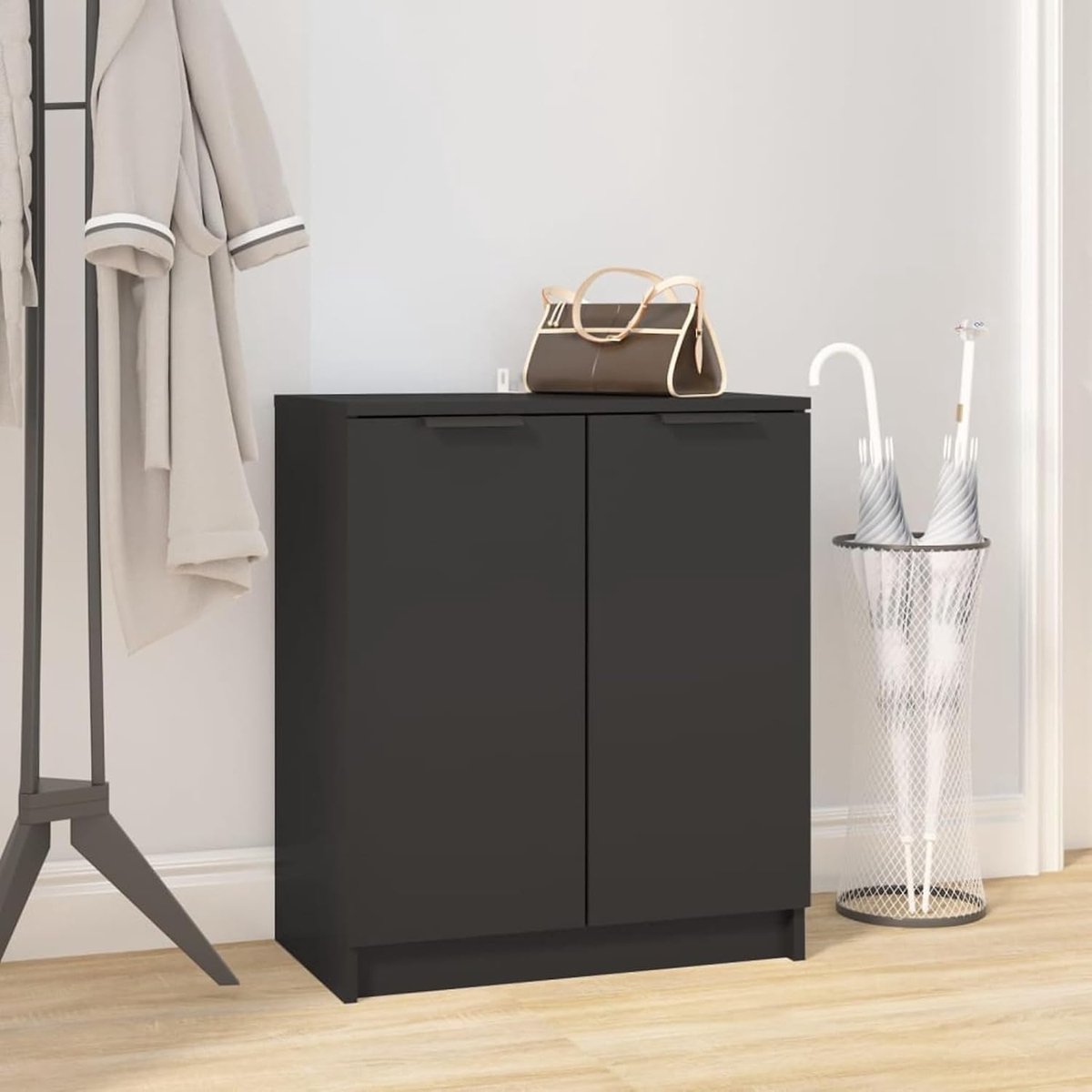 Schoenenkast 59x35x70 cm – opbergkast voor schoenen in houtmateriaal – stofvrij sluitend –
