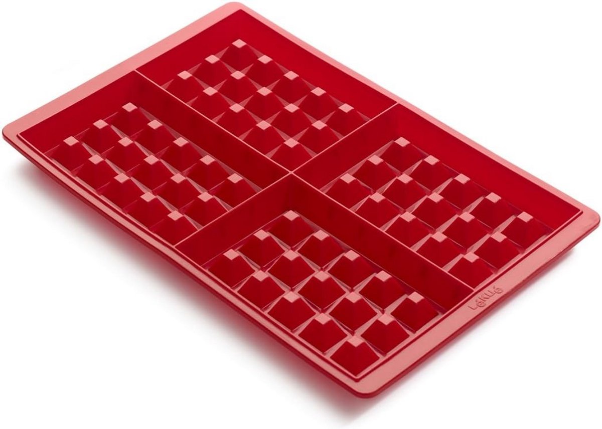 Set van 2 Wafelvormen voor Oven, Flexibel Siliconen, Rood