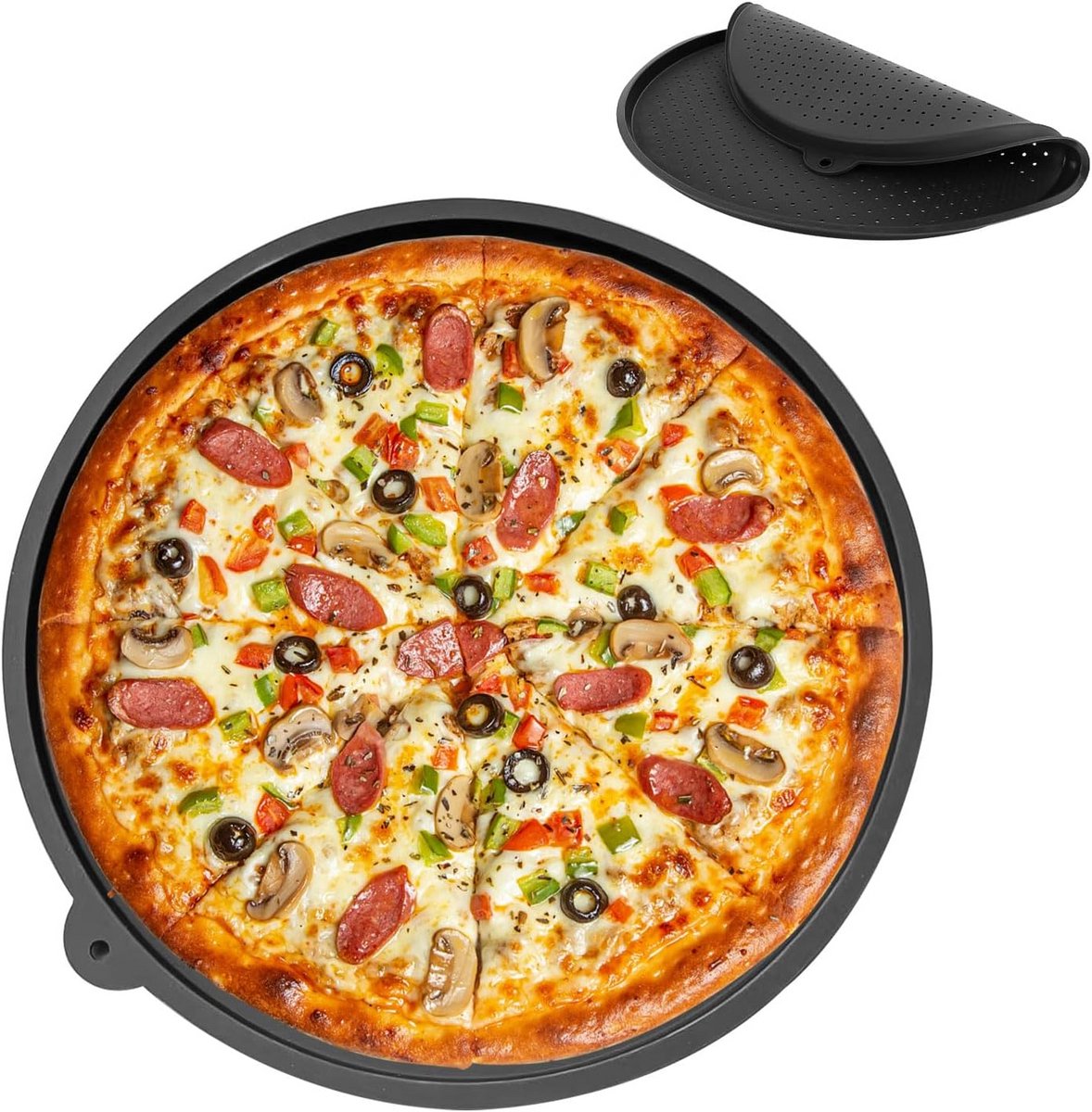 Pizzaplaat 34,5 cm met gaten - oven- en vaatwasmachinebestendig