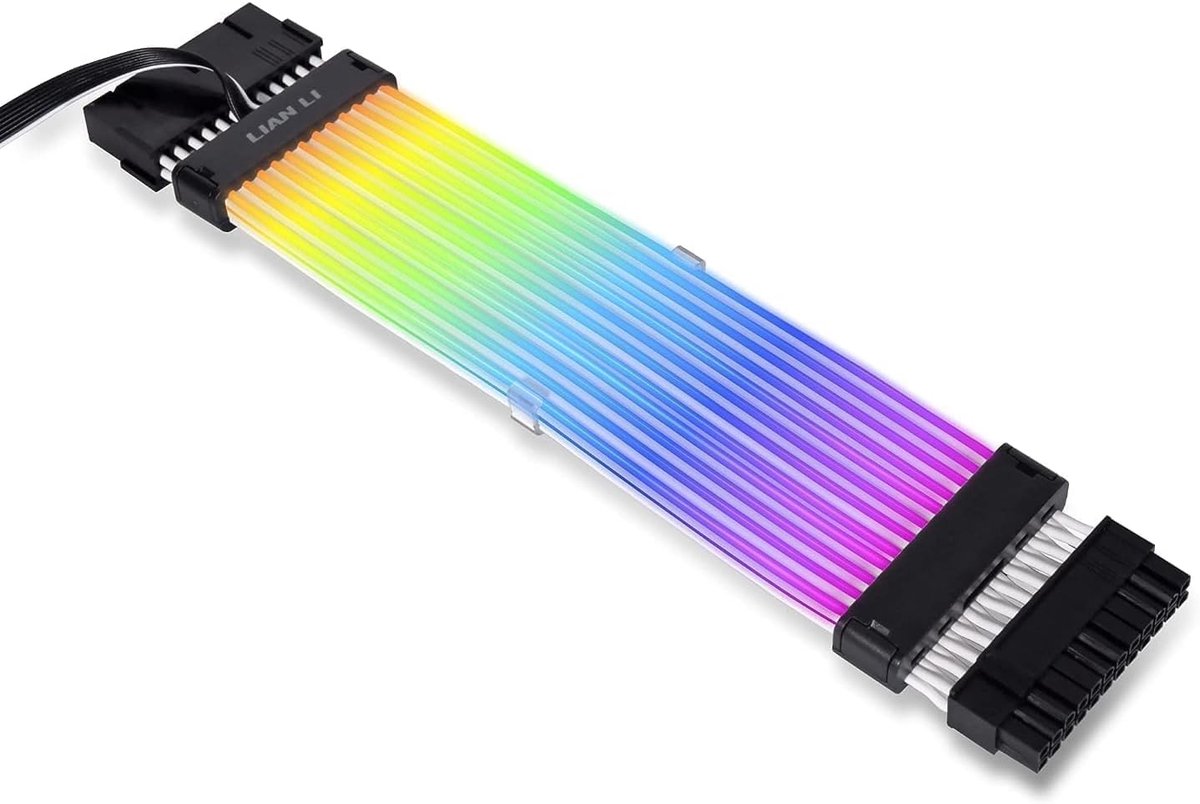 RGB Moederbordkabel - Verlichte Stroomkabel - PC Modding - Aanpasbaar Ontwerp - 24cm Lengte - Zwart