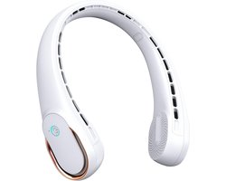 Nekventilator Draagbare Persoonlijke Ventilator - 4000mAh Sterke Wind - 360° Koeling Geen Haarophoping - Snel opladen Lange Gebruiksduur - voor Dames, Mannen - Zwart - 1 Stuk