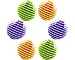 Herbruikbare antistatische droogballen, 6-pack wasballen, niet-giftige wasballen, anti-klitontwerp, zachte stof, voorkomt klitten, verbetert de reinigingseffectiviteit (groot formaat)