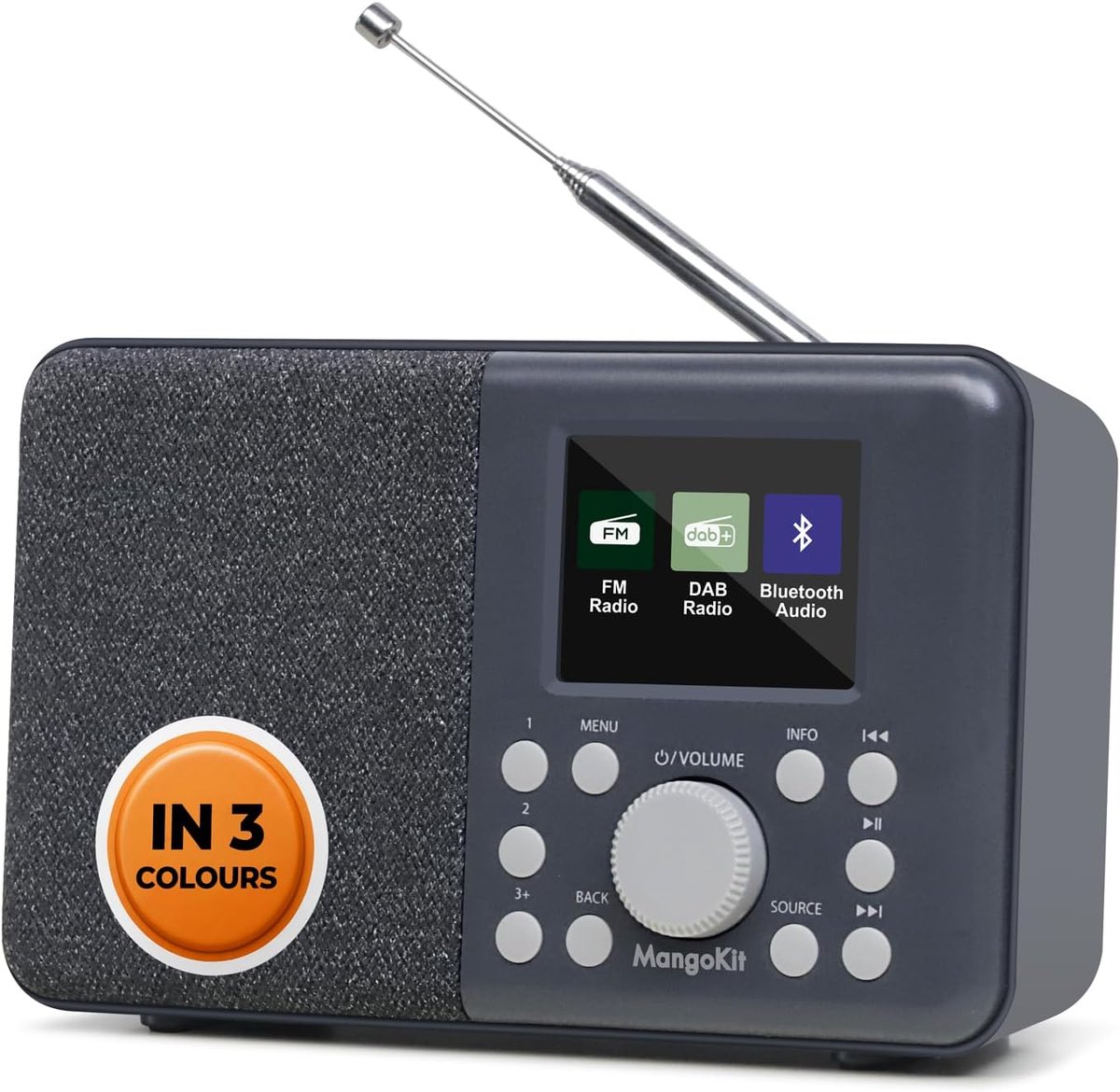 Draagbare DAB+ Digitale Radio met FM, Bluetooth Speaker en Kleurenscherm