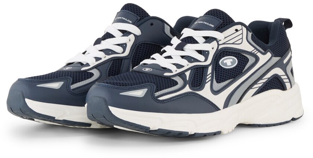Tom Tailor - Sneakers met colourblocking - Maat 41 - navy-silver