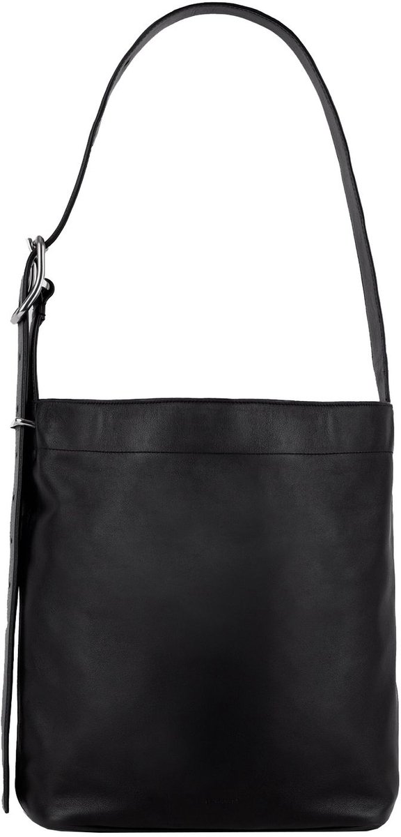 Sandqvist Leather Shopper Bag black