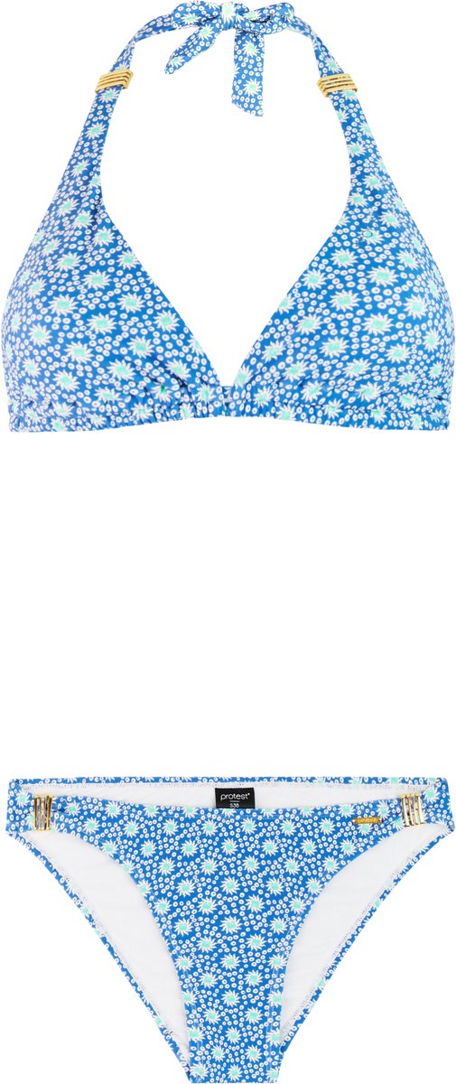 Protest PRTLina Halter bikini set Dames Koordsluiting Uitneembare vulling Medium dekking Blauw