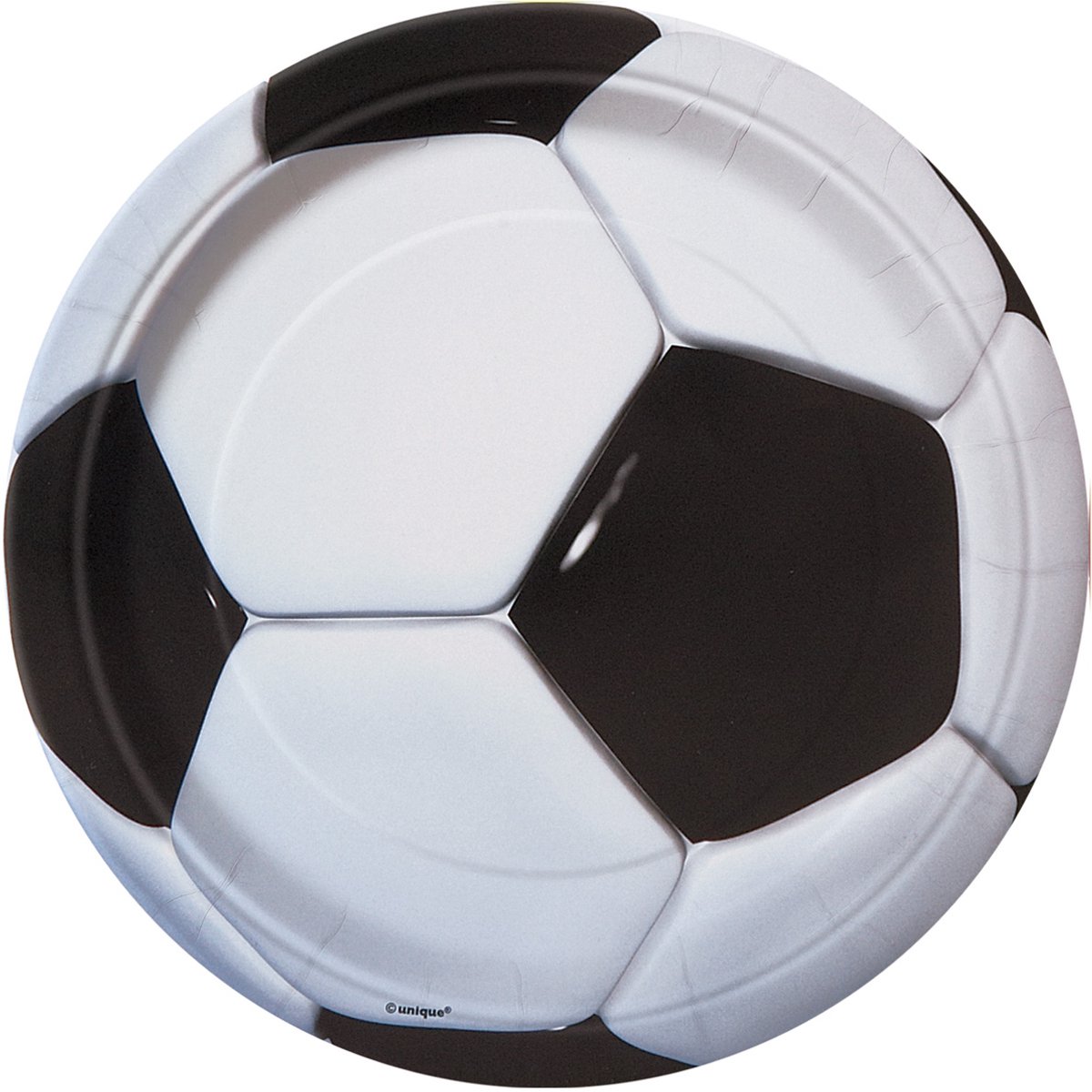 UNIQUE - 8 kleine voetbal kartonnen borden 18 cm 3D-bal