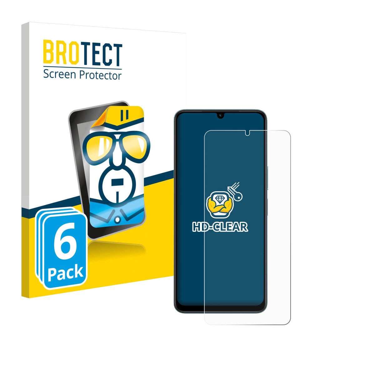 BROTECT - Screenprotector voor Vivo Y19s GT - Folie Beschermfolie transparant 6 Stuks