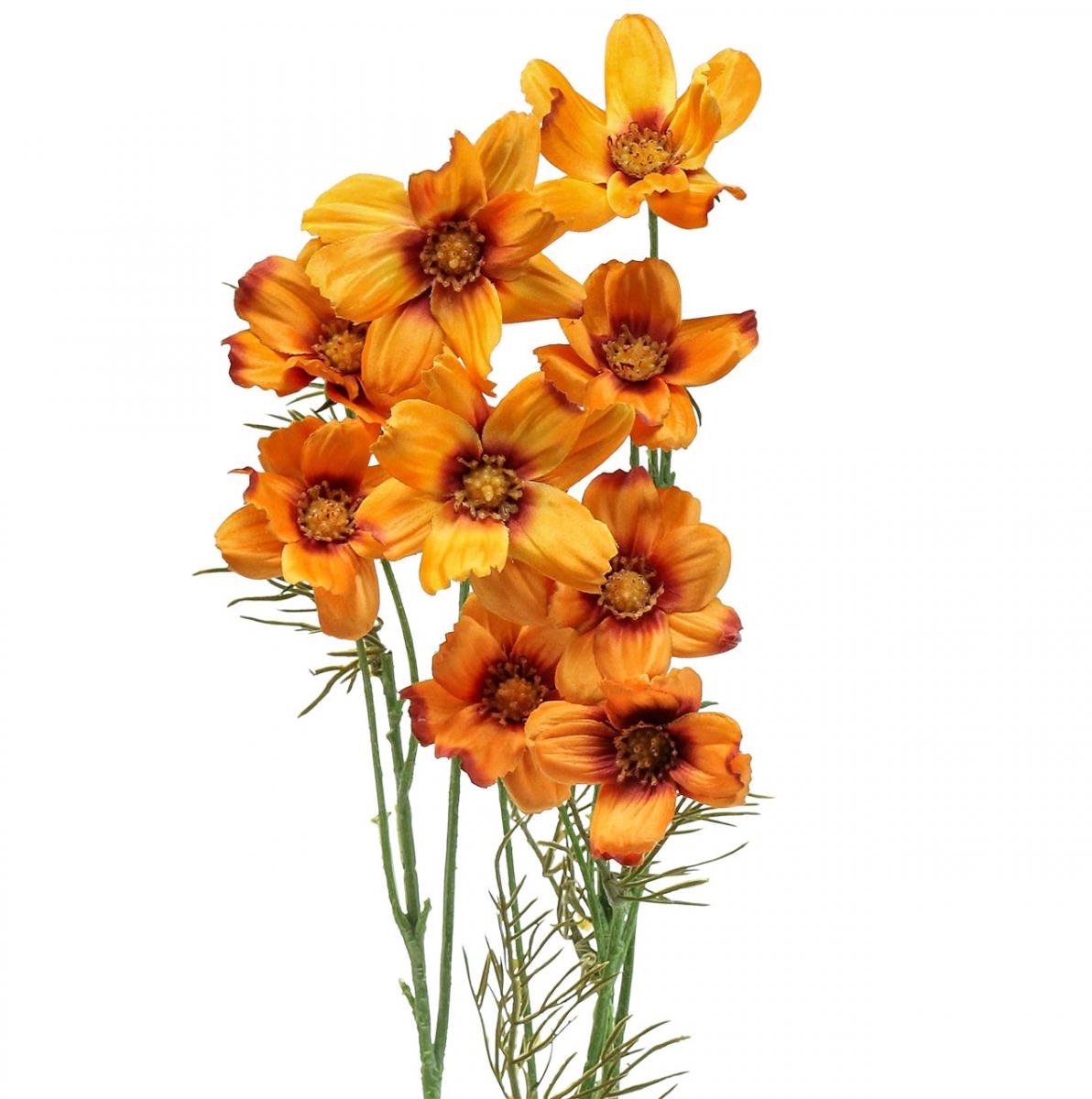 Viana Kunstbloemen Cosmea Oranje sieradenmandje H51cm 3 st