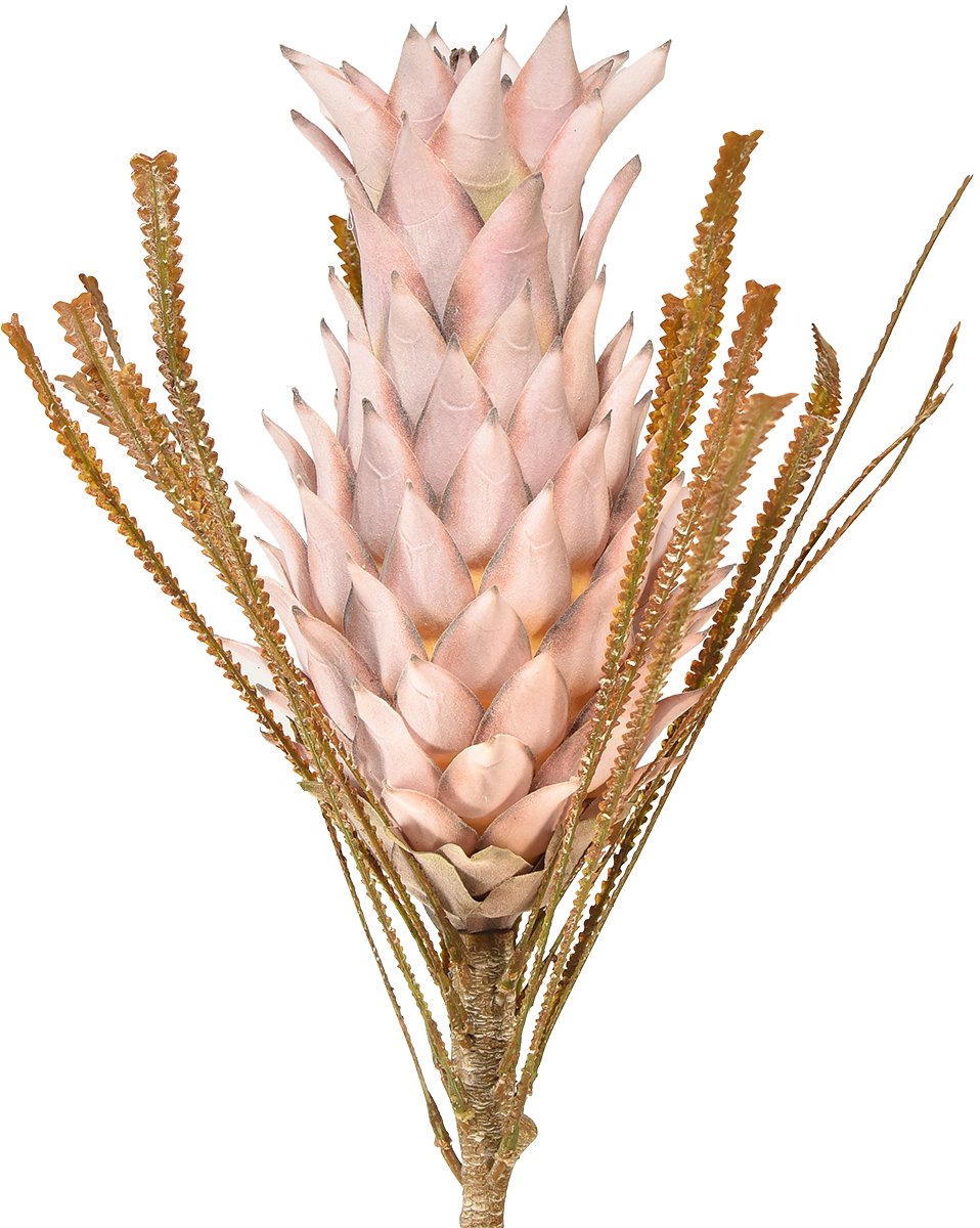 Viana Exotische kunstbloem roze grote ananasbloesem 74cm