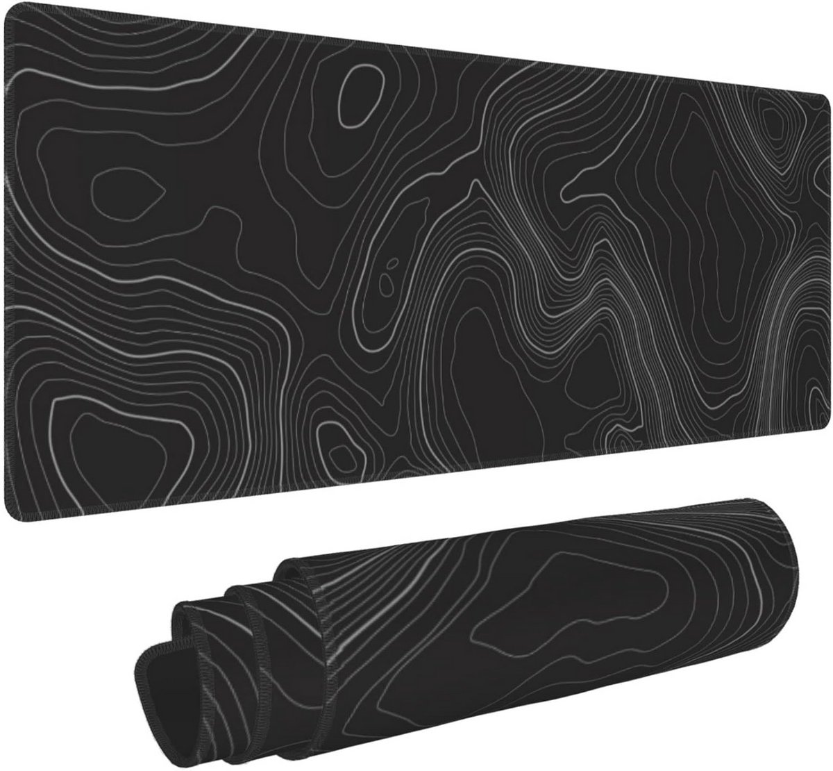 Extra Grote XL Bureaumat 70x29 cm met Topografische Kaartlijnen - Antislip en Wasbaar
